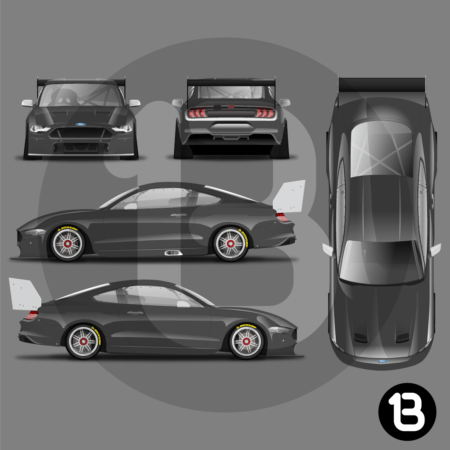 Ford Mustang V8 Supercar Vector Template